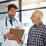 Doctor reviewing care with a patient