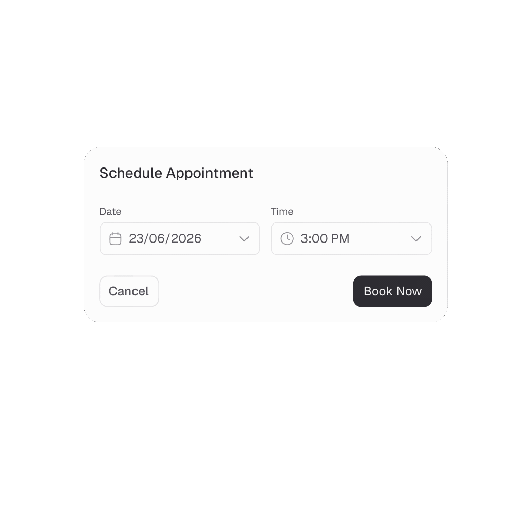 Animated preview of scheduling a healthcare appointment