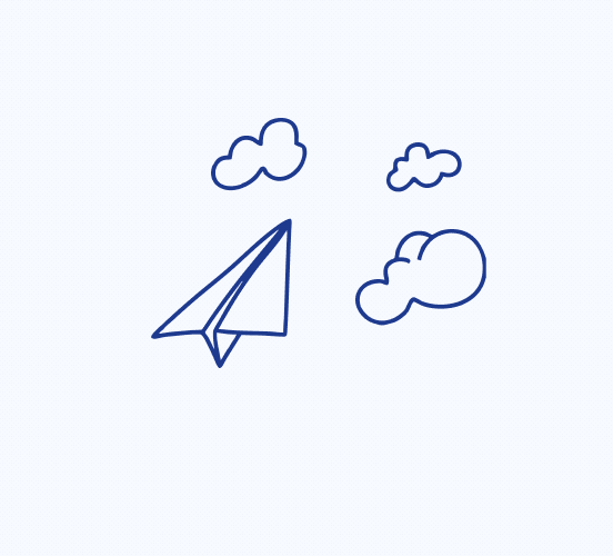 Animated paper plane representing the launch of ongoing care